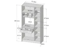 Buffet De Cuisine MADY - 5 Portes & 1 Tiroir - Coloris Blanc Béton -Electroménager Soldes buffet de cuisine 248589 4