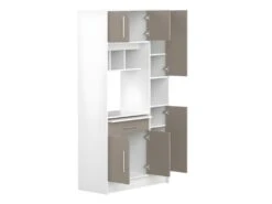 Buffet De Cuisine MADY - 5 Portes & 1 Tiroir - Coloris Gris -Electroménager Soldes buffet de cuisine 282767