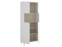 Buffet De Cuisine WAJDI - 4 Portes Et 1 Niche - Blanc Et Chêne -Electroménager Soldes buffet de cuisine 437323