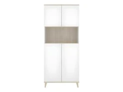 Buffet De Cuisine WAJDI - 4 Portes Et 1 Niche - Blanc Et Chêne -Electroménager Soldes buffet de cuisine 437327