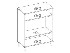 Buffet De Cuisine WAJDI - 2 Portes Et 1 Niche - Blanc Et Chêne -Electroménager Soldes buffet de cuisine 437363