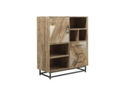 Vaisselier 5 Niches 3 Tiroirs Bois/Métal - STRIKI