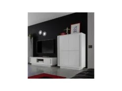 Vaisselier 4 Portes Blanc Mat - RIMINI -Electroménager Soldes buffet 11127889