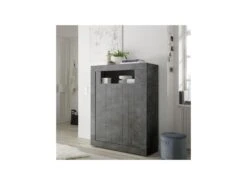 Vaisselier 2 Portes Béton Ciré Foncé - LUBIO