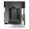 Vaisselier 4 Portes Marbre Noir Brillant - CALABRE -Electroménager Soldes buffet 11127937
