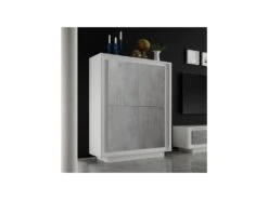 Vaisselier 4 Portes Béton Ciré - RIMINI