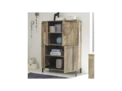 Vaisselier 4 Portes Bois Fumé - CALABRE -Electroménager Soldes buffet 11128077