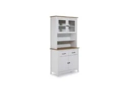 Vaisselier 4 Portes 2 Tiroirs Bois/Blanc - DARANMI -Electroménager Soldes buffet 11128297