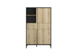 Vaisselier 3 Portes 1 Tiroir Chêne/Noir - NECTAIRE -Electroménager Soldes buffet 11128407