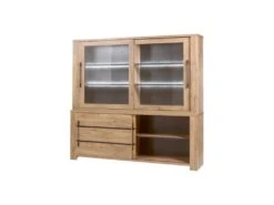 Vaisselier 4 Portes à LED Chêne Miel/Métal - STERA 7 Vaisselier 4 Portes à LED Chêne Miel/Métal - STERA -Electroménager Soldes buffet 11140325