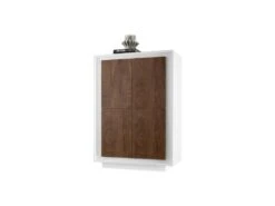 Vaisselier 4 Portes Blanc/Chêne Foncé - RIMINI