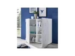 Vaisselier 2 Portes Blanc Laqué Brillant - PEPPERONI -Electroménager Soldes buffet 11140473