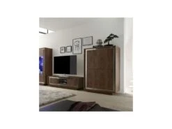 Vaisselier 4 Portes Chêne Foncé - RIMINI -Electroménager Soldes buffet 11140497