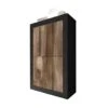 Vaisselier 4 Portes Noir Mat/Bois Fumé - MATERA -Electroménager Soldes buffet 12444039