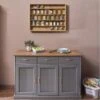 MELINA - Pack Buffet 3 Portes + Vitrine Murale Aspect Chêne Artisan -Electroménager Soldes buffet 12914763