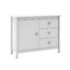 DAVA - Meuble De Rangement 1 Porte 3 Tiroirs En Pin Massif Blanc -Electroménager Soldes buffet 13029883