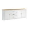 TINA - Buffet Bas 3 Portes 3 Tiroirs Bois Ciré Et Blanc 2 TINA - Buffet Bas 3 Portes 3 Tiroirs Bois Ciré Et Blanc -Electroménager Soldes buffet 13029903