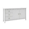 DAVA - Buffet L.130cm 2 Portes 3 Tiroirs En Pin Massif Blanc 2 DAVA - Buffet L.130cm 2 Portes 3 Tiroirs En Pin Massif Blanc -Electroménager Soldes buffet 13029923
