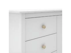 DAVA - Buffet L.130cm 2 Portes 3 Tiroirs En Pin Massif Blanc -Electroménager Soldes buffet 13029931