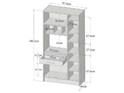 Buffet De Cuisine MADY - 5 Portes & 1 Tiroir - Coloris Noir Et Chêne -Electroménager Soldes buffet 429227