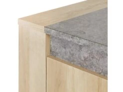 FANNY - Buffet 4 Portes 1 Tiroir Aspect Bois Et Pierre 11 FANNY - Buffet 4 Portes 1 Tiroir Aspect Bois Et Pierre -Electroménager Soldes buffet 9514275