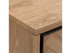 ESEKI - Meuble D'Appoint 1 Porte 3 Tiroirs Métal Et Bois -Electroménager Soldes buffet 9514467