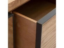 ESEKI - Meuble D'Appoint 1 Porte 3 Tiroirs Métal Et Bois -Electroménager Soldes buffet 9514469