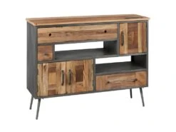 LEONARD - Meuble De Rangement 3 Portes 3 Tiroirs