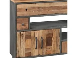 LEONARD - Meuble De Rangement 3 Portes 3 Tiroirs -Electroménager Soldes buffet 9514529