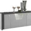 LUNA - Buffet 4 Portes Avec Led -Electroménager Soldes buffet 9514549