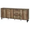KARMINA - Buffet 3 Portes 3 Tiroirs Aspect Bois Et Métal -Electroménager Soldes buffet 9515199