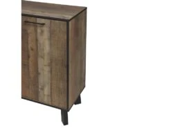 KARMINA - Buffet 3 Portes 3 Tiroirs Aspect Bois Et Métal -Electroménager Soldes buffet 9515205