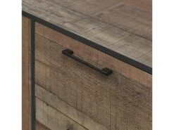 KARMINA - Buffet 3 Portes 3 Tiroirs Aspect Bois Et Métal -Electroménager Soldes buffet 9515207