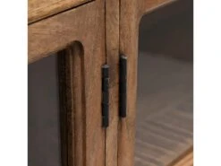 HORTON - Buffet Bas 4 Portes Manguier Massif Teinté Foncé -Electroménager Soldes buffet 9516993