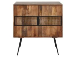 BENGAL - Buffet 2 Portes Manguier Et Métal Noir