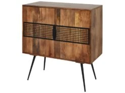 BENGAL - Buffet 2 Portes Manguier Et Métal Noir -Electroménager Soldes buffet 9517759