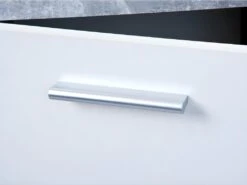 MARRY - Meuble 5 Portes 2 Tiroirs Imitation Béton Et Blanc -Electroménager Soldes buffet 9518349