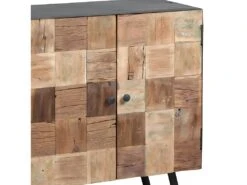 FULBERT - Buffet 2 Portes 3 Tiroirs Acier Et Bois Massif -Electroménager Soldes buffet 9518693