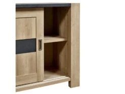 IRIS - Buffet 2 Portes Coulissantes Imitation Bois -Electroménager Soldes buffet 9518933