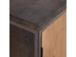 KAHLA - Buffet 2 Portes 3 Tiroirs Métal Et Bois -Electroménager Soldes buffet 9520345