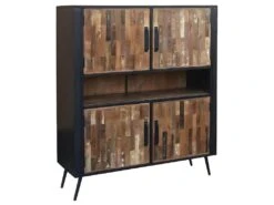 NESSA - Meuble De Rangement 4 Portes Manguier Massif Recyclé