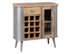 PALISSO - Buffet Multi-Rangements Bois Et Acier Patiné