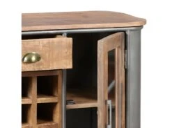 PALISSO - Buffet Multi-Rangements Bois Et Acier Patiné -Electroménager Soldes buffet 9520975