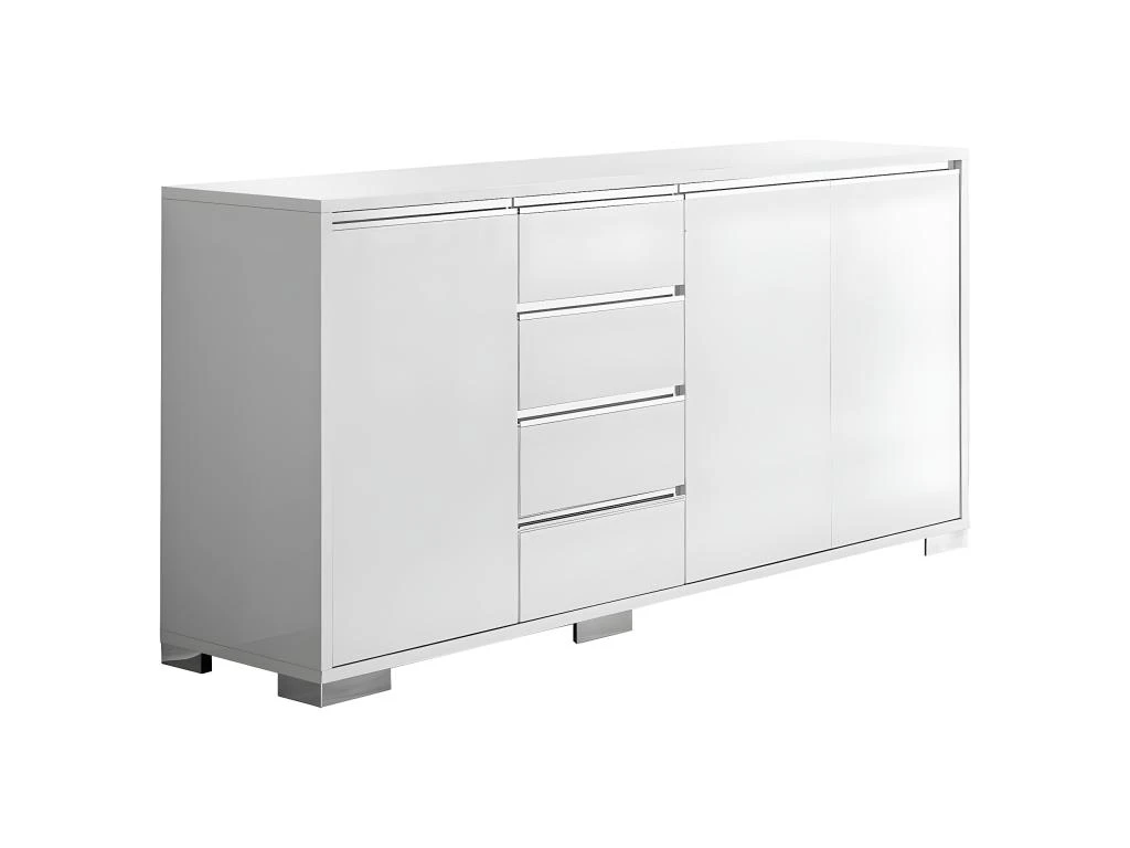 BERGEN - Buffet 3 Portes 4 Tiroirs Coloris Blanc 3 BERGEN - Buffet 3 Portes 4 Tiroirs Coloris Blanc