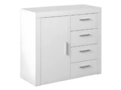 DALLAS - Buffet Blanc 1 Porte 4 Tiroirs