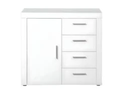DALLAS - Buffet Blanc 1 Porte 4 Tiroirs -Electroménager Soldes buffet 9522481
