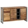 PALISSA - Buffet 2 Portes 3 Tiroirs Bois Et Acier Patiné -Electroménager Soldes buffet 9526861