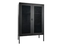 LISMORE - Meuble De Rangement 2 Portes Grillagées Acier Noir 9 LISMORE - Meuble De Rangement 2 Portes Grillagées Acier Noir -Electroménager Soldes buffet 9526903