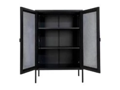 LISMORE - Meuble De Rangement 2 Portes Grillagées Acier Noir 10 LISMORE - Meuble De Rangement 2 Portes Grillagées Acier Noir -Electroménager Soldes buffet 9526905