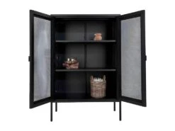 LISMORE - Meuble De Rangement 2 Portes Grillagées Acier Noir 11 LISMORE - Meuble De Rangement 2 Portes Grillagées Acier Noir -Electroménager Soldes buffet 9526907